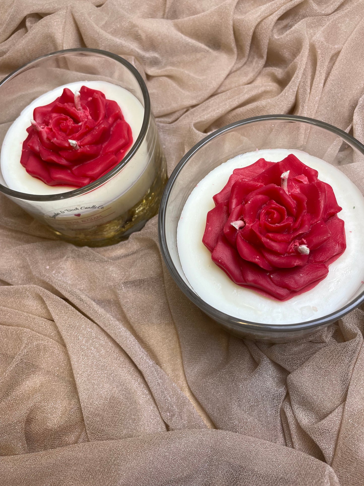 Rose & Glam – Cinnamon & Vanilla Luxury Soy Candle with Red Rose & Gold Flakes | Valentine’s Day 2026 Collection