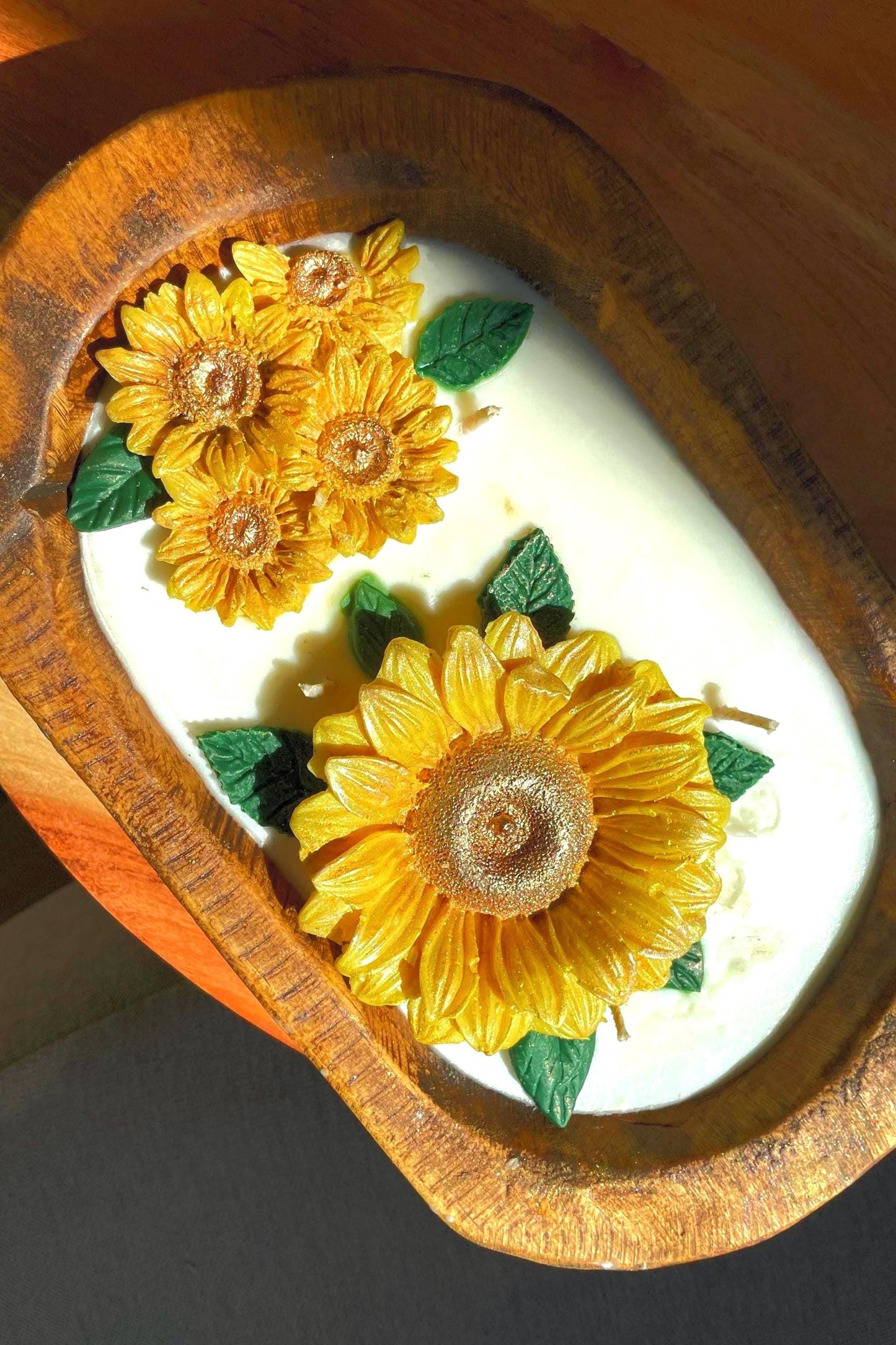 Sunflower Dough Bowl Candle