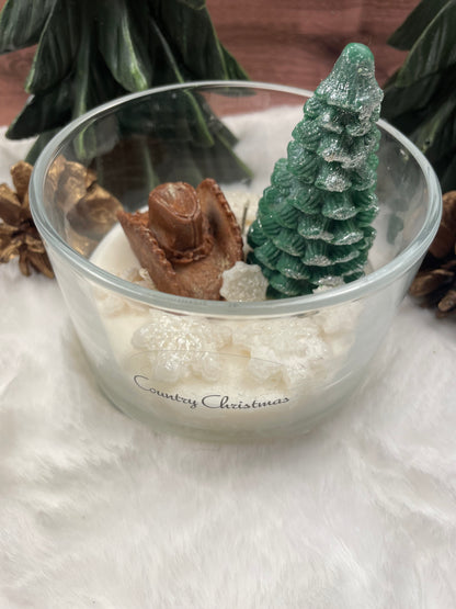 Country Christmas Soy Decorative 3-Wick Candle