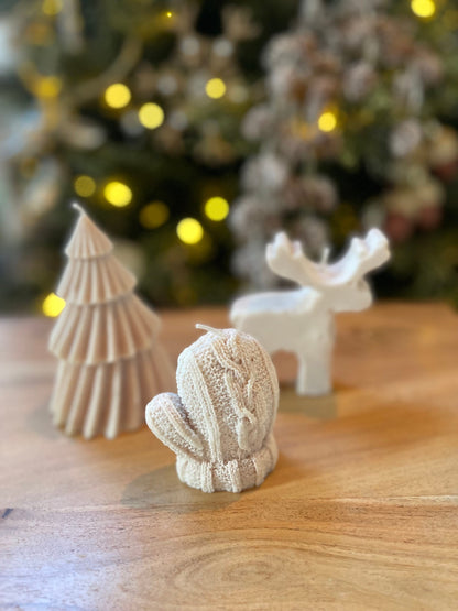 Christmas Mitten, Moose or Modern Tree Candle