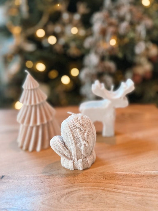 Christmas Mitten, Moose or Modern Tree Candle