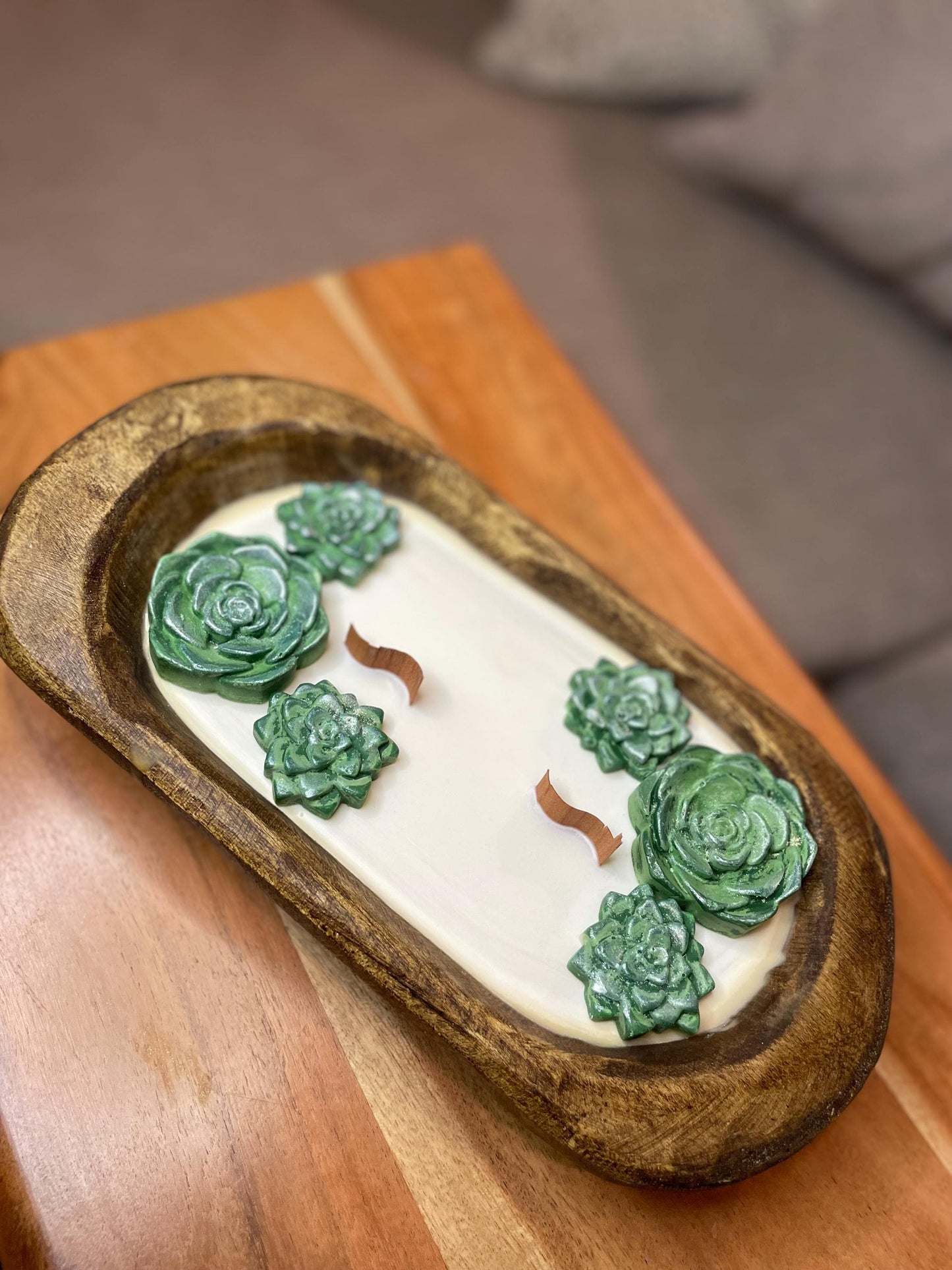 Cactus Rose Dough Bowl Candle
