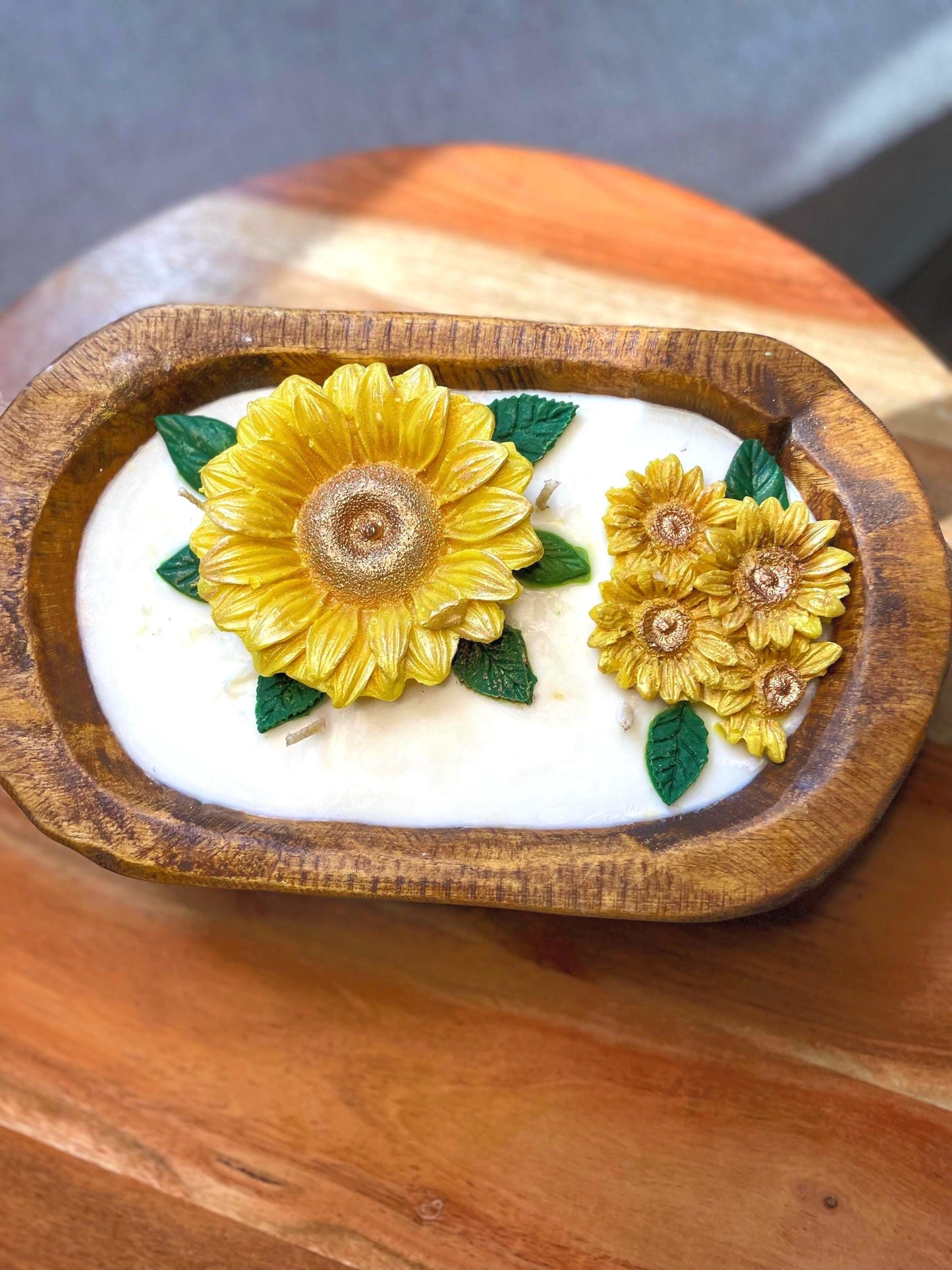 Sunflower Dough Bowl Candle