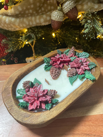 Christmas Poinsettia Candle