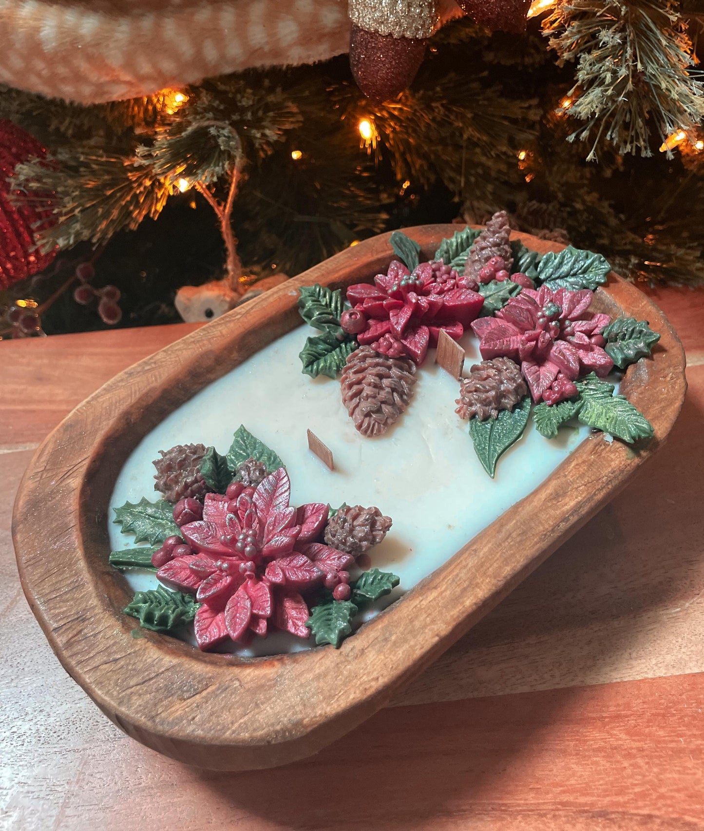 Christmas Poinsettia Candle