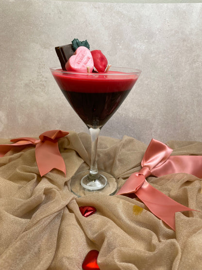 Chocolate-Covered Strawberry Martini Soy Candle | Luxury Valentine’s Day Gift