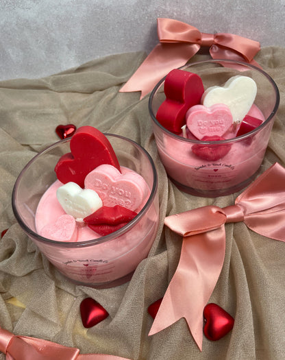 XOXO Valentine’s Day 2026 Three-Wick Soy Candle – Strawberry Shortcake Scent | Hearts & Lips Luxury Candle
