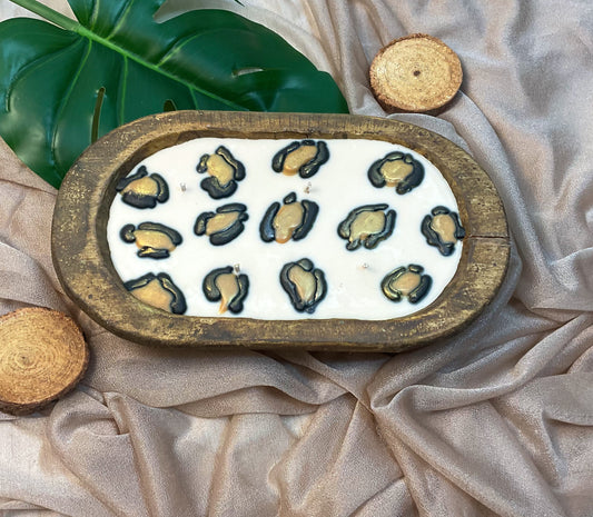 LUXE Safari Cheetah Dough Bowl Candle