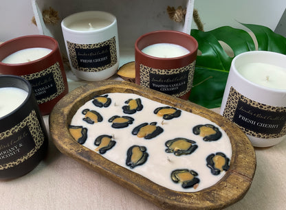 LUXE Safari Cheetah Dough Bowl Candle