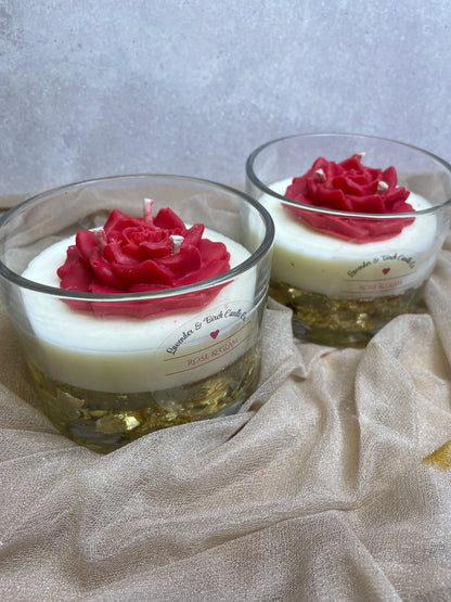 Rose & Glam – Cinnamon & Vanilla Luxury Soy Candle with Red Rose & Gold Flakes | Valentine’s Day 2026 Collection