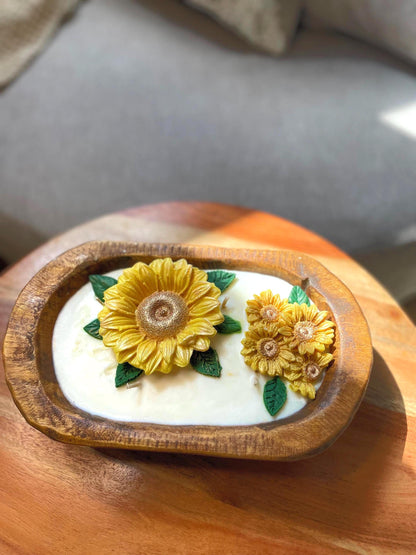 Sunflower Dough Bowl Candle