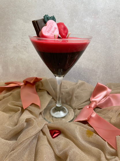 Chocolate-Covered Strawberry Martini Soy Candle | Luxury Valentine’s Day Gift