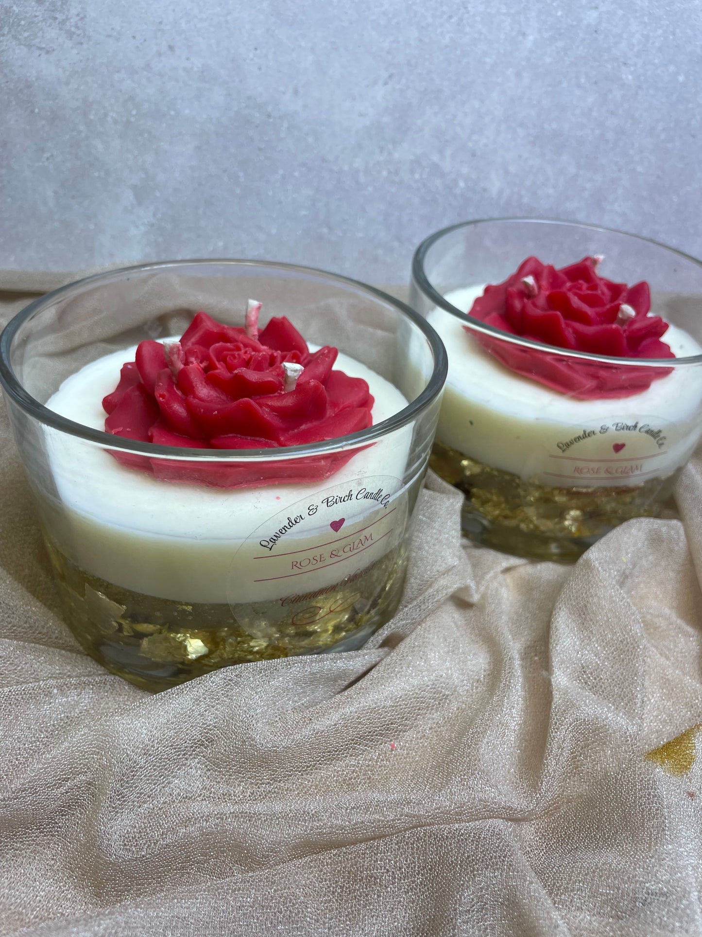Rose & Glam – Cinnamon & Vanilla Luxury Soy Candle with Red Rose & Gold Flakes | Valentine’s Day 2026 Collection