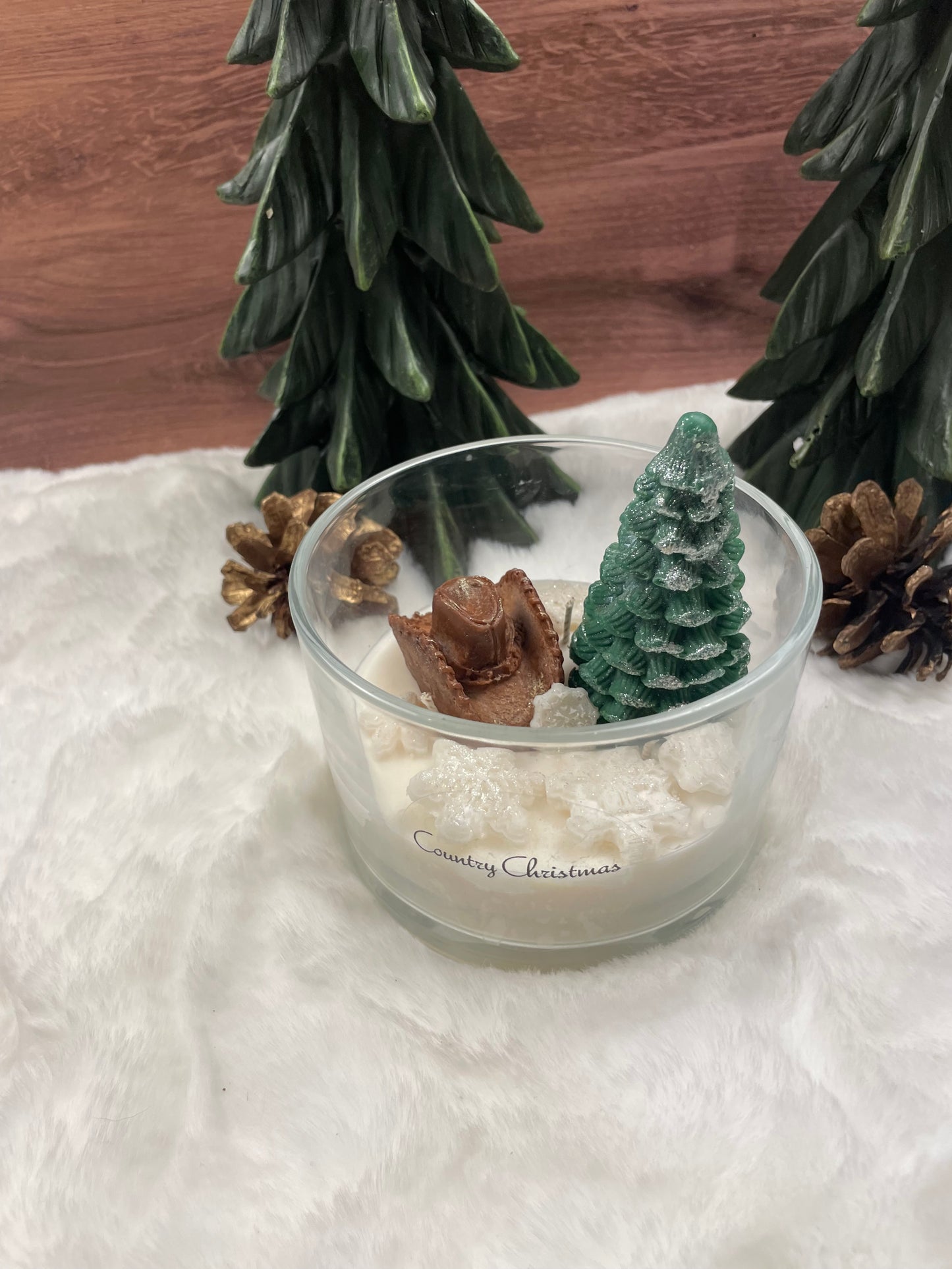 Country Christmas Soy Decorative 3-Wick Candle