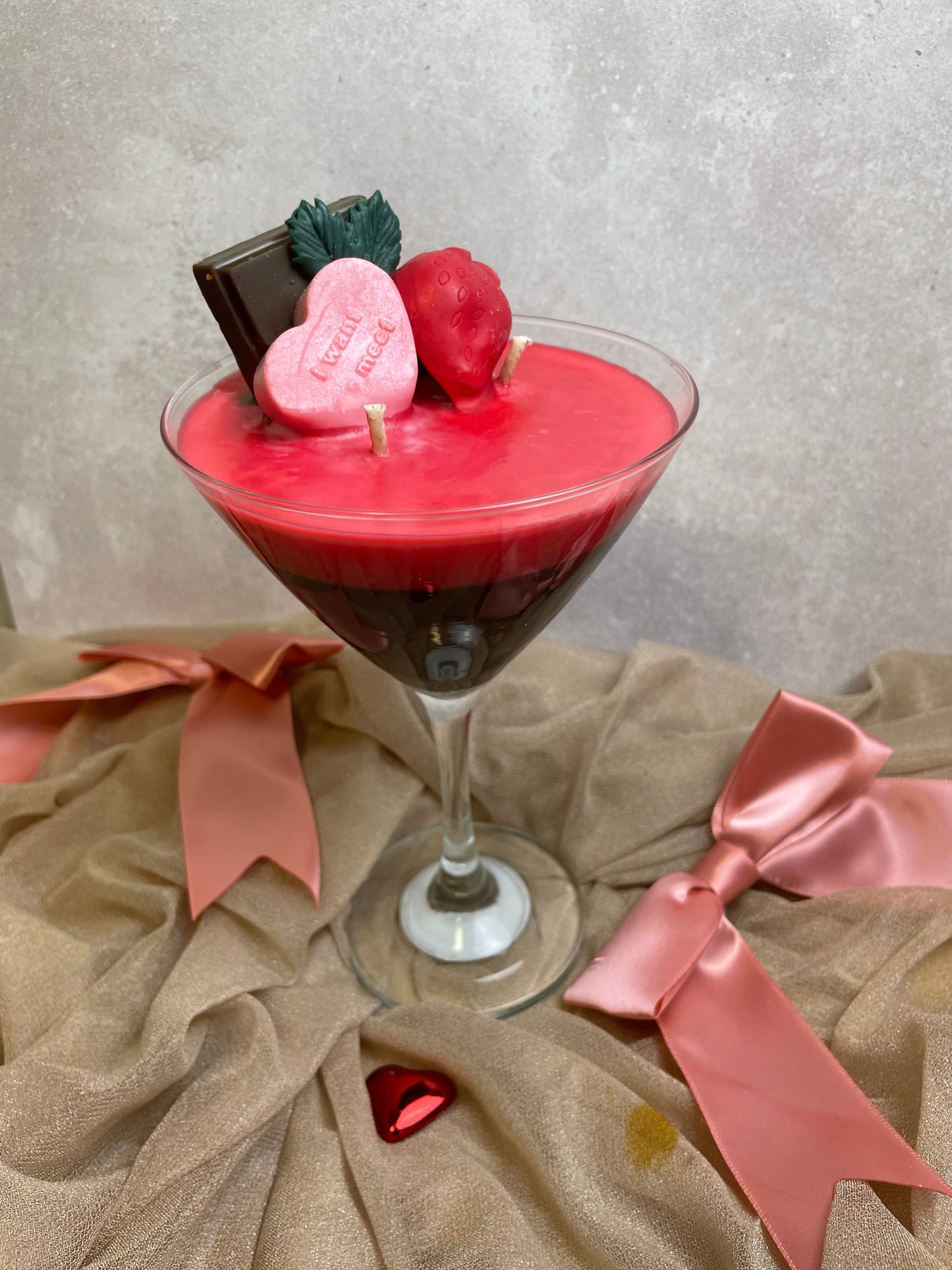 Chocolate-Covered Strawberry Martini Soy Candle | Luxury Valentine’s Day Gift