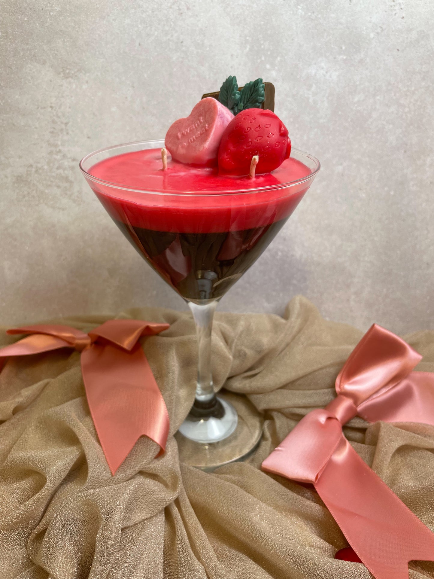 Chocolate-Covered Strawberry Martini Soy Candle | Luxury Valentine’s Day Gift