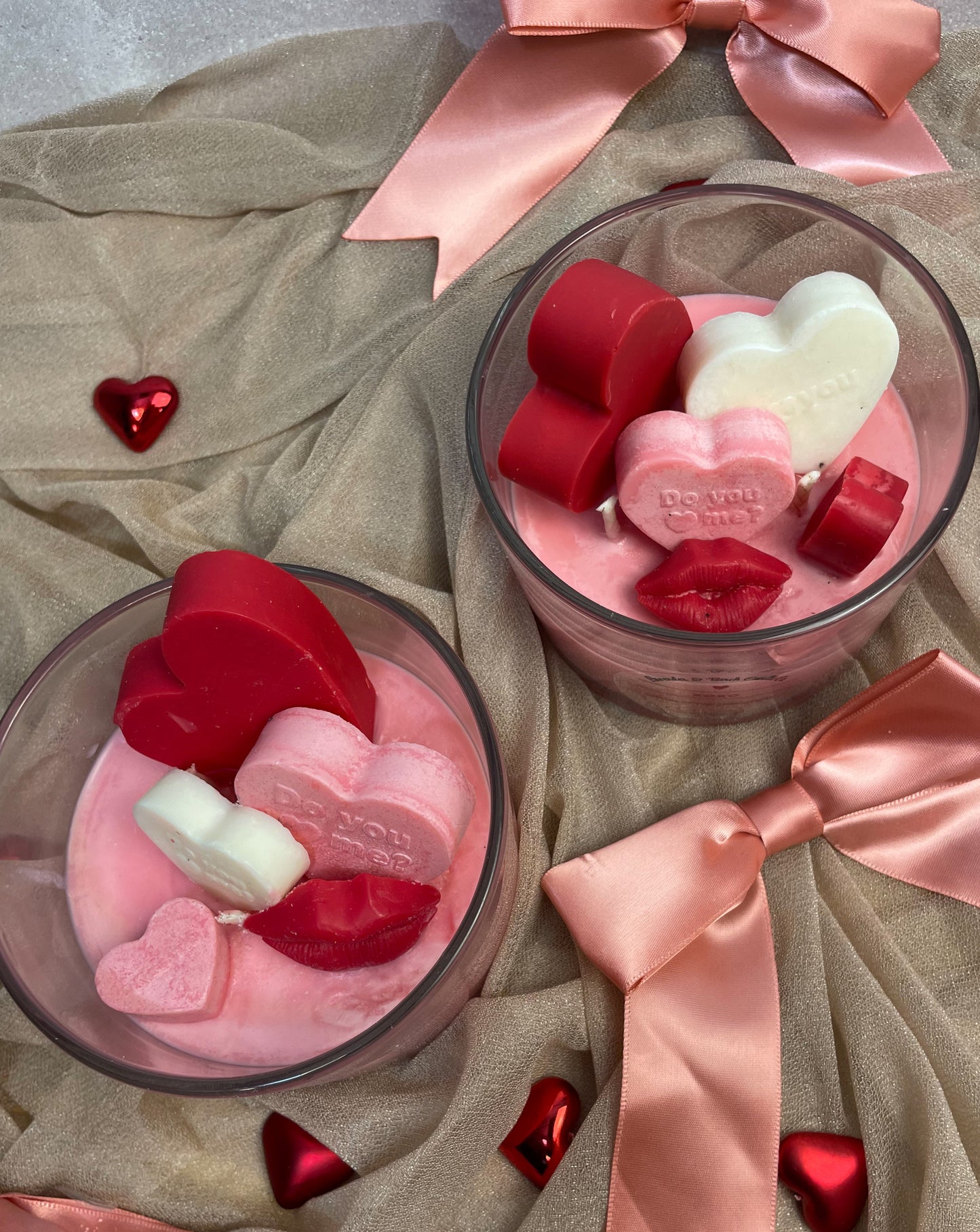 XOXO Valentine’s Day 2026 Three-Wick Soy Candle – Strawberry Shortcake Scent | Hearts & Lips Luxury Candle