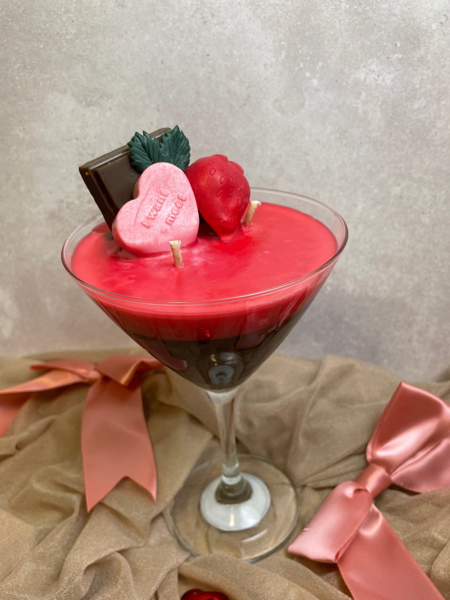 Chocolate-Covered Strawberry Martini Soy Candle | Luxury Valentine’s Day Gift