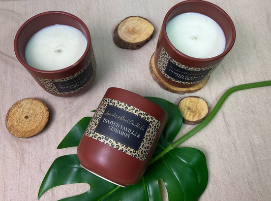 LUXE Safari Cheetah Candle – Toasted Vanilla & Cinnamon (11 oz)
