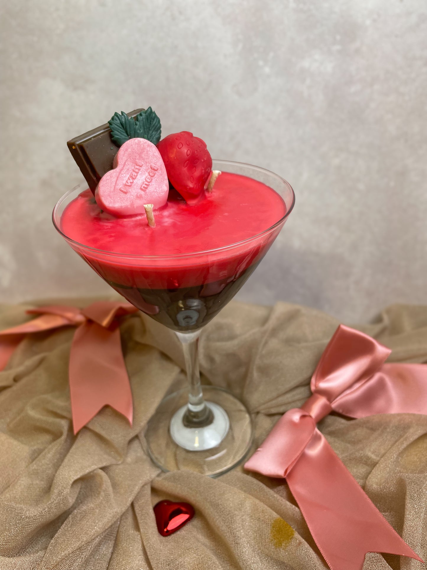Chocolate-Covered Strawberry Martini Soy Candle | Luxury Valentine’s Day Gift