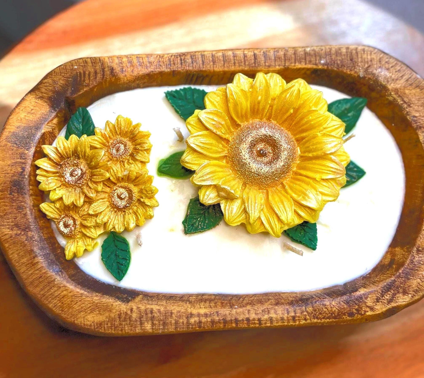 Sunflower Dough Bowl Candle