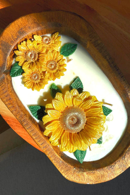 Sunflower Dough Bowl Candle