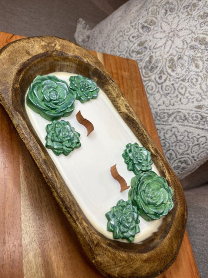 Cactus Rose Dough Bowl Candle
