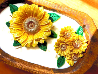 Sunflower Dough Bowl Candle