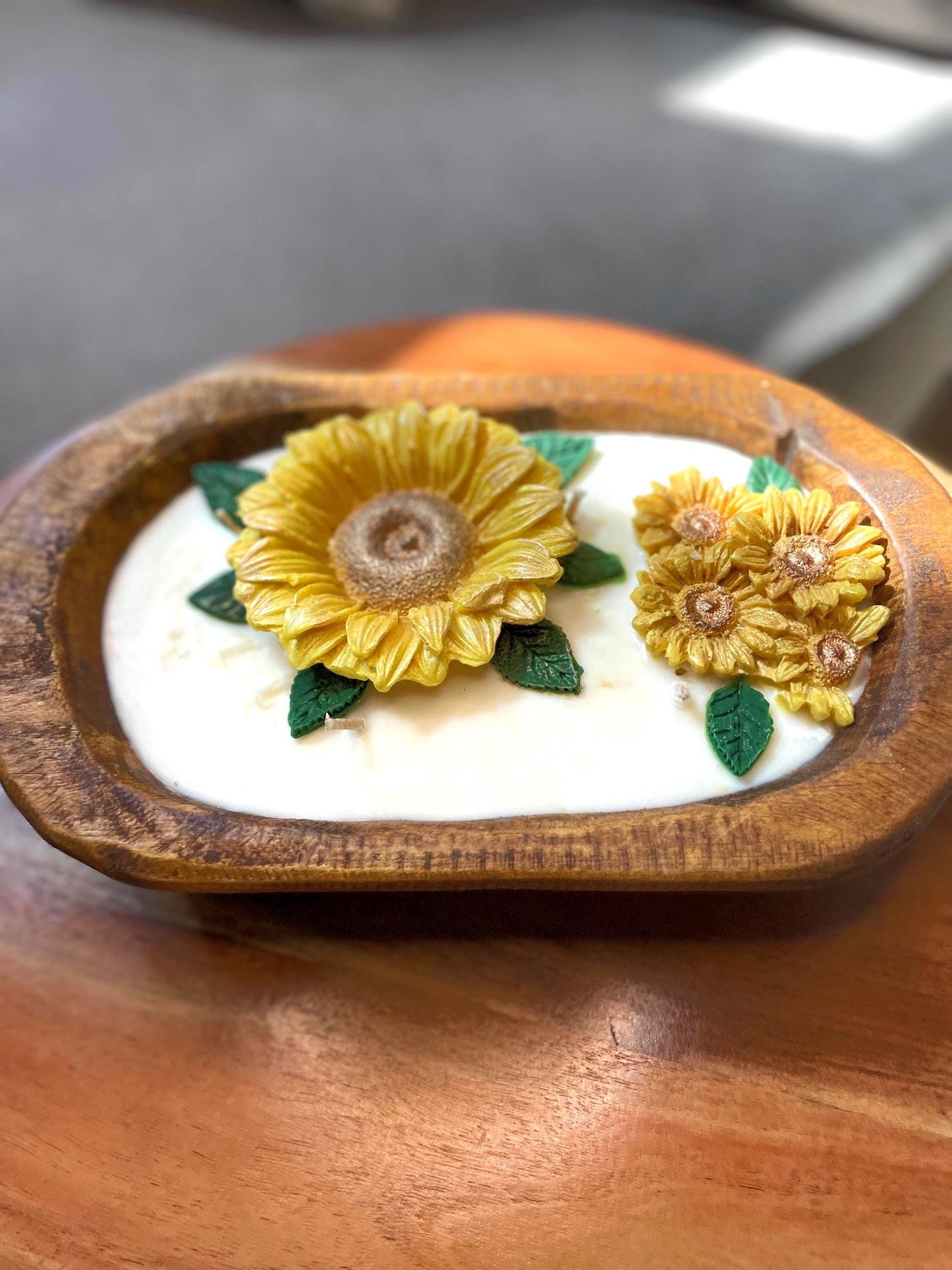 Sunflower Dough Bowl Candle