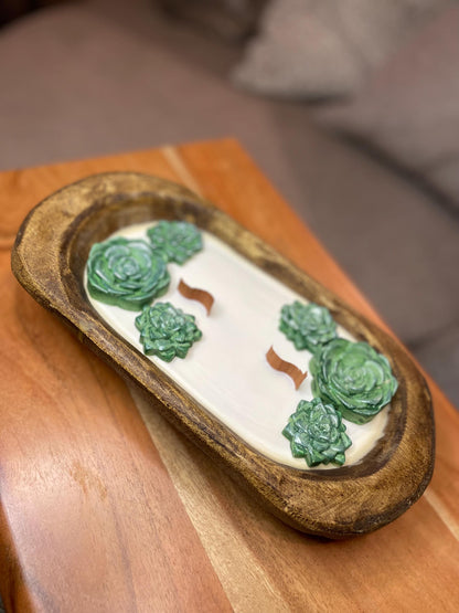 Cactus Rose Dough Bowl Candle