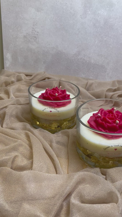 Rose & Glam – Cinnamon & Vanilla Luxury Soy Candle with Red Rose & Gold Flakes | Valentine’s Day 2026 Collection