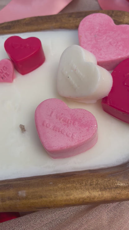 Love Everlasting – Soy Dough Bowl Candle with Pink & White Hearts | Mixed Berry Romance